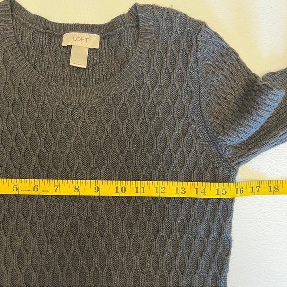 Loft Dress Womens Size Small Knit Gray Stretch Long Sleeve Wool Blend - Picture 8 of 8